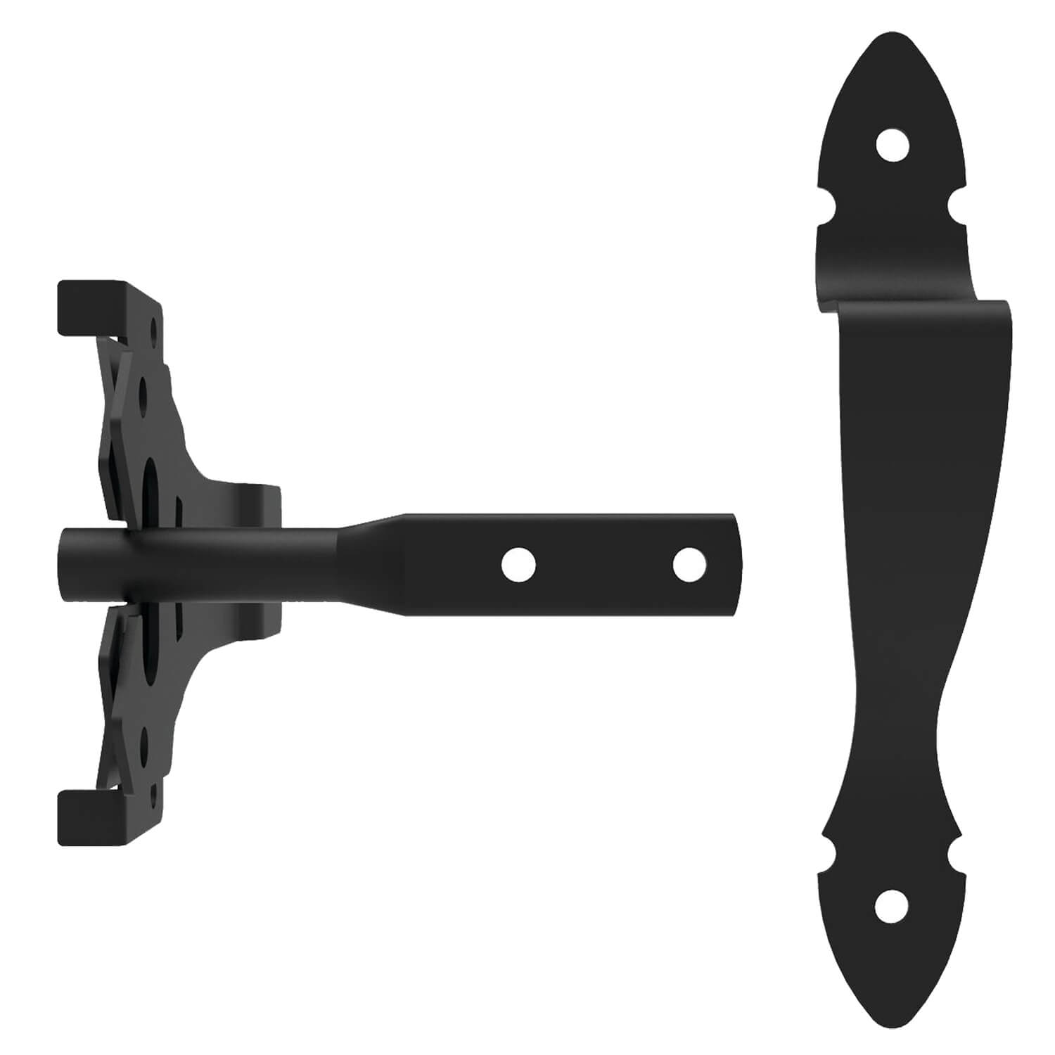 Contemporary Post Latch w/Handle - SS - Black